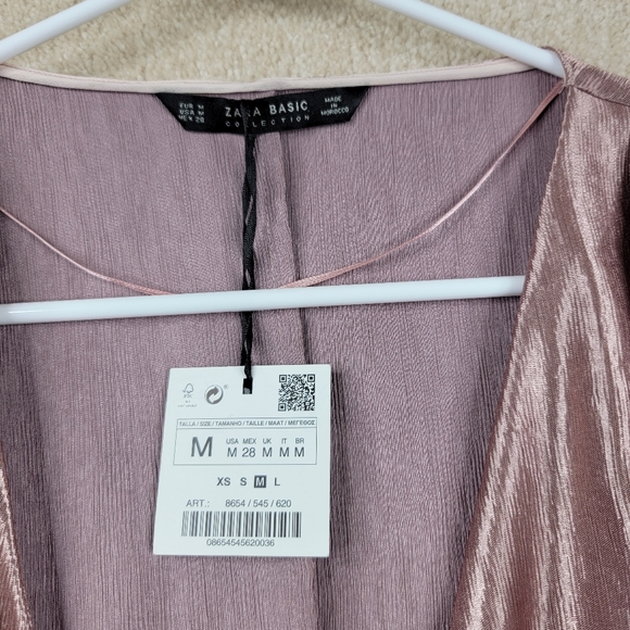 Zara Basic Collection Rose Metallic Sleeveless Top Size M - Picture 3 of 9